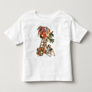 T-shirts O papai noel levanta uma escada