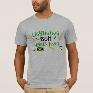 T-shirts o parafuso de relâmpago do usain golpeia duas