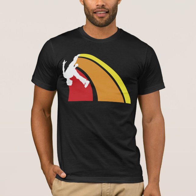 T-shirts o parkour alinha cores mornas (Frente)