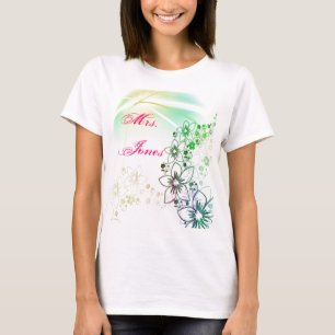 T-shirts O partido de chá de casamento floresce o nome do