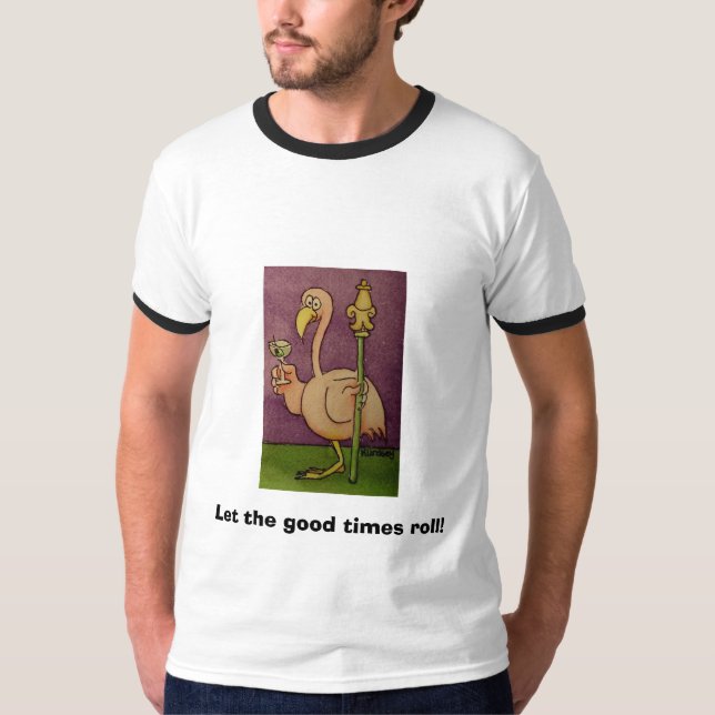 T-shirts O partido do carnaval do flamingo deixou o bom (Frente)