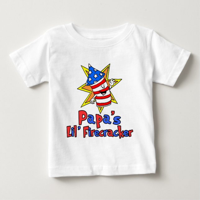 T-shirts O Pequeno Firecracker do Papa (Frente)