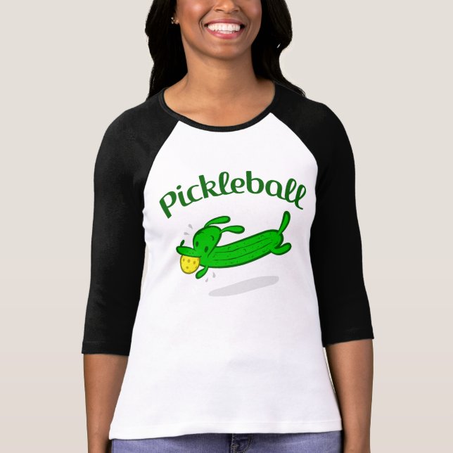 T-shirts O Pickleball das mulheres 3/4 de jérsei da Capa (Frente)