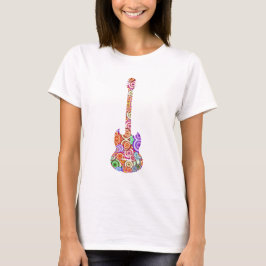 T-shirts O pop circunda o logotipo da guitarra