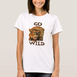 T-shirts O porco bonito Sats de Brown vai porco selvagem