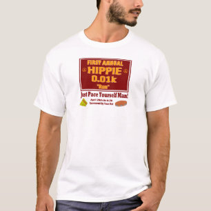 T-shirts O primeiro Hippie anual 0.01k "funciona" o T
