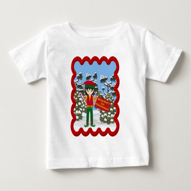 T-shirts O Primeiro Natal de Brayden (Frente)
