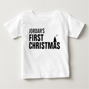 T-shirts O Primeiro Vestido De Natal Do Bebê Sem Dormência