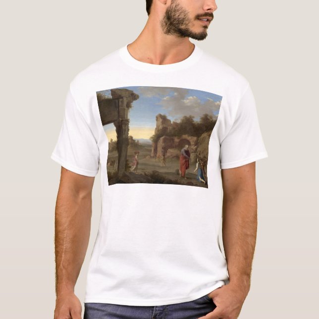 T-shirts O Profeta Elijah e a Viúva de Zarephath (Frente)