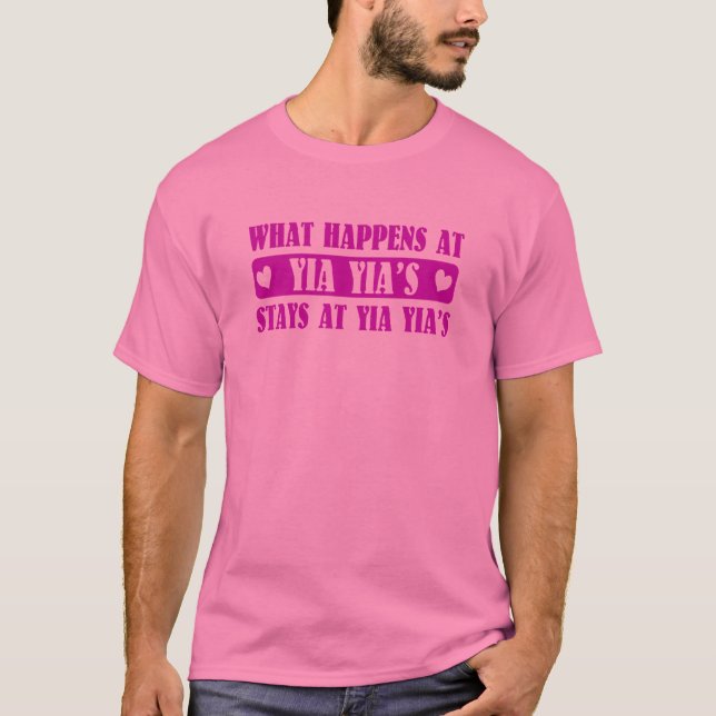 T-shirts O que acontece em Yia Yia (Frente)