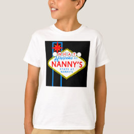 T-shirts O que acontece na Nanny's Stays na Nanny's