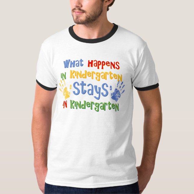 T-shirts O que acontece no jardim de infância (Frente)