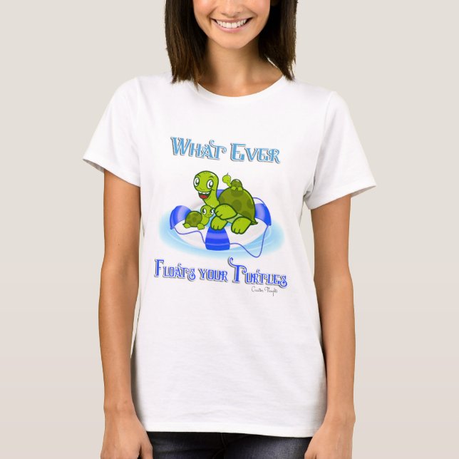 T-shirts O Que Quer Que Flutue As Tartarugas 3 (Frente)
