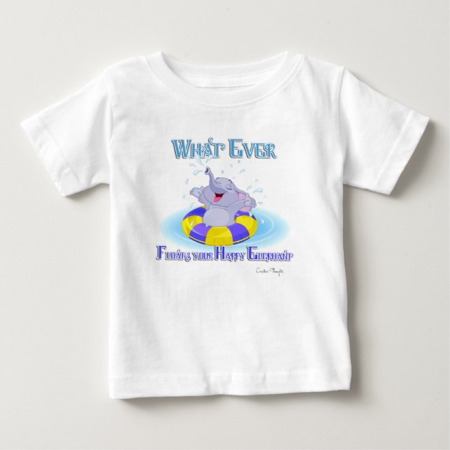 T-shirts O que quer que flutue seu elefante feliz (Frente)