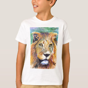 T-shirts O retrato ACEO do leão caçoa o Tshirt