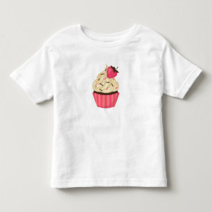 T-shirts O rosa bonito polvilha o cupcake da morango