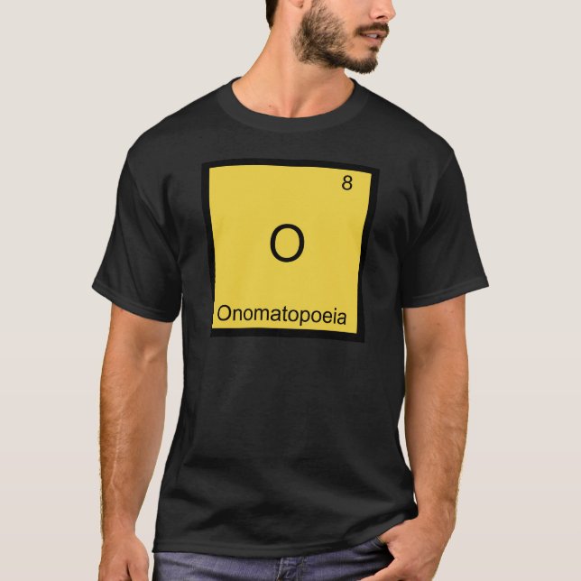 T-shirts O - Símbolo de Elemento Químico Fundido da Onomato (Frente)