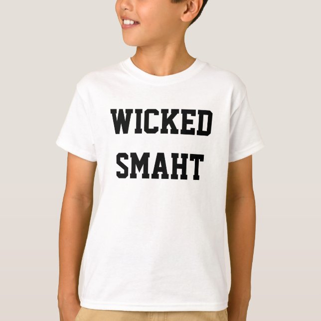 T-shirts O Smaht Do Wicked Kid Engraçado Boston Acento (Frente)