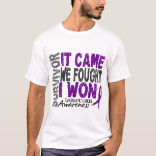 T-shirts O sobrevivente que do câncer de pâncreas veio n