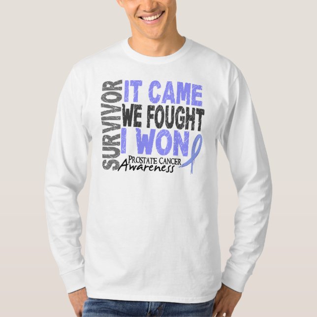 T-shirts O sobrevivente que do cancro da próstata veio nós (Frente)