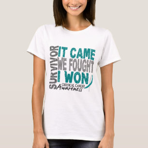 T-shirts O sobrevivente que do cancro do colo do útero vei
