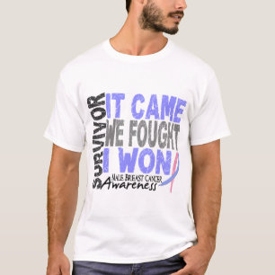 T-shirts O sobrevivente que masculino do cancro da mama
