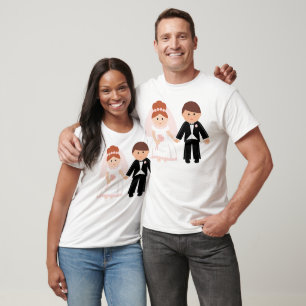 T-shirts O T ativo das mulheres do casal de recem casados