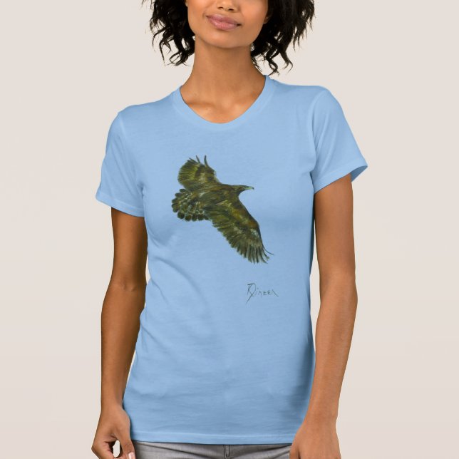 T-shirts O T das mulheres de Eagle dourado (Frente)
