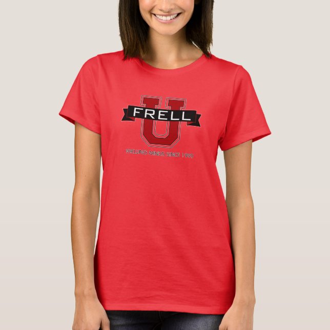 T-shirts O T das mulheres de Frell U (Frente)