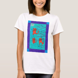 T-shirts O T de 3 mulheres pequenas de Kats do gatinho