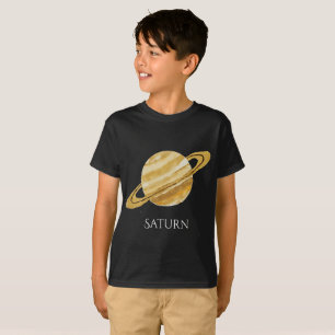 T-shirts O T do miúdo da aguarela do planeta de Saturn