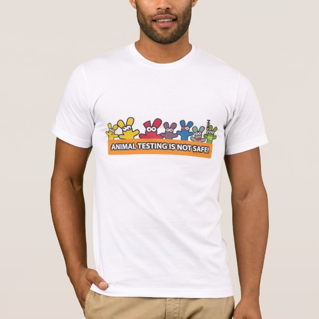 T-shirts O teste animal não é seguro (Frente)