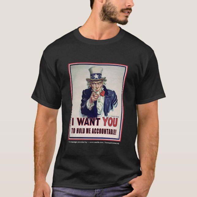 T-shirts O tio Sam diz que "me mantenha responsável " (Frente)