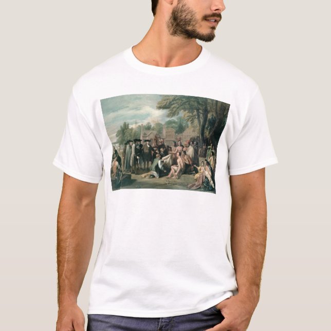 T-shirts O Tratado de William Penn com os indianos dentro (Frente)