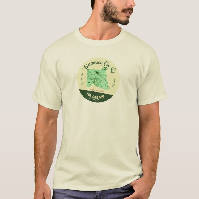 T-shirts O Tshirt do sorvete da vaca de Guernsey: (Frente)
