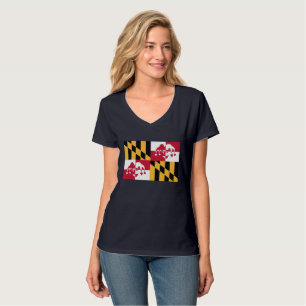 T-shirts O V das mulheres - palhaço Calvert do pescoço