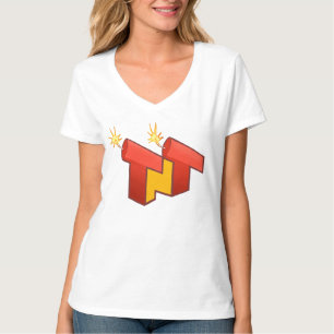 T-shirts O V-Pescoço das mulheres (LOGOTIPO)