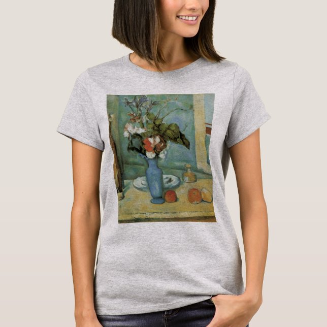 T-shirts O Vaso Azul (Flores e Frutas) de Paul Cezanne (Frente)
