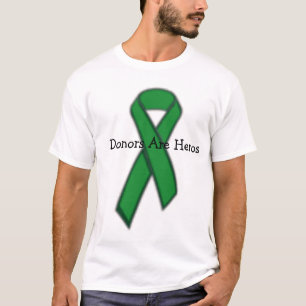T-shirts o verde, doadores é heróis