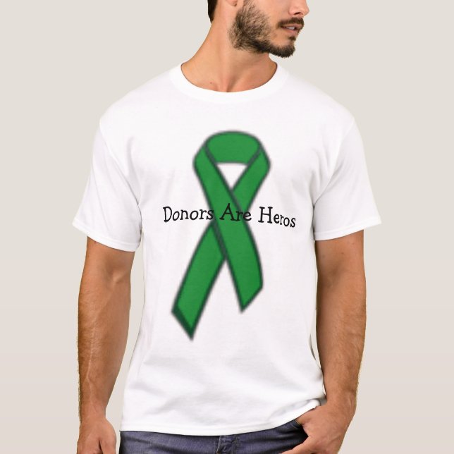T-shirts o verde, doadores é heróis (Frente)