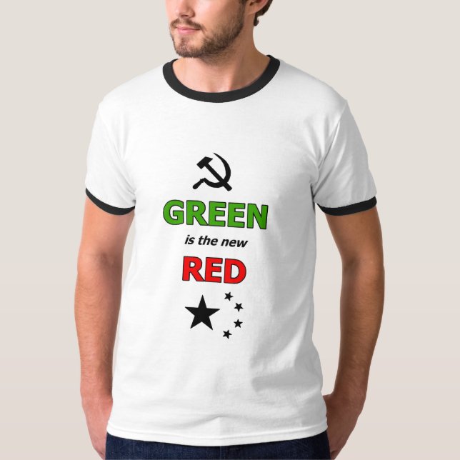 T-shirts O verde é o vermelho novo (Frente)