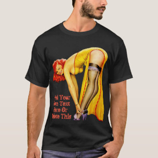 T-shirts O vermelho "sexy" personalizado ouve o pinup