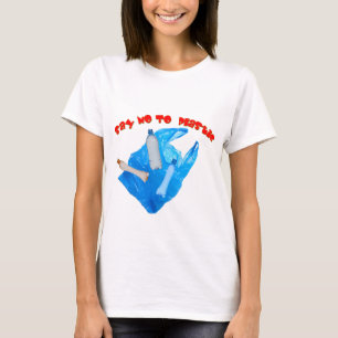 T-shirts O vetor diz não ao plástico
