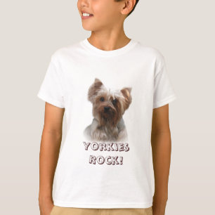 T-shirts O yorkshire terrier caçoa a camisola