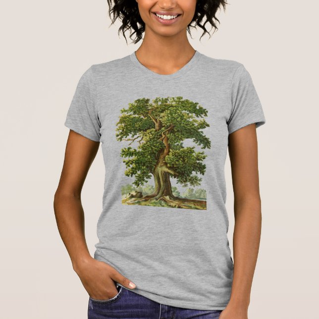 T-shirts Oak Tree Vintage Art (Frente)