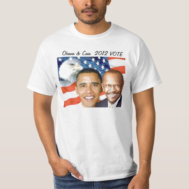 T-shirts Obama & Cain 2012_ (Frente)