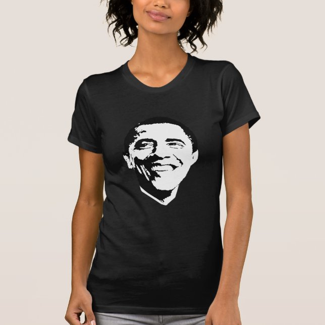 T-shirts Obama enfrenta/retrato de Obama (Frente)