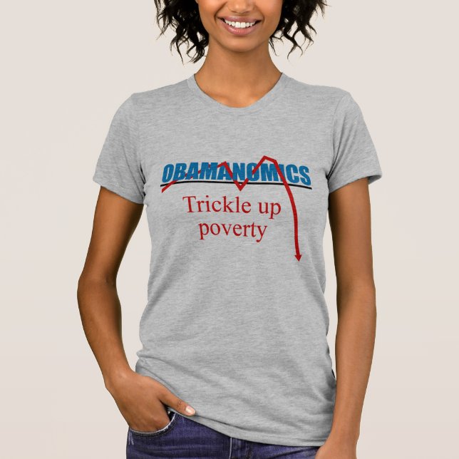 T-shirts Obamanomics - gotejamento acima da pobreza (Frente)