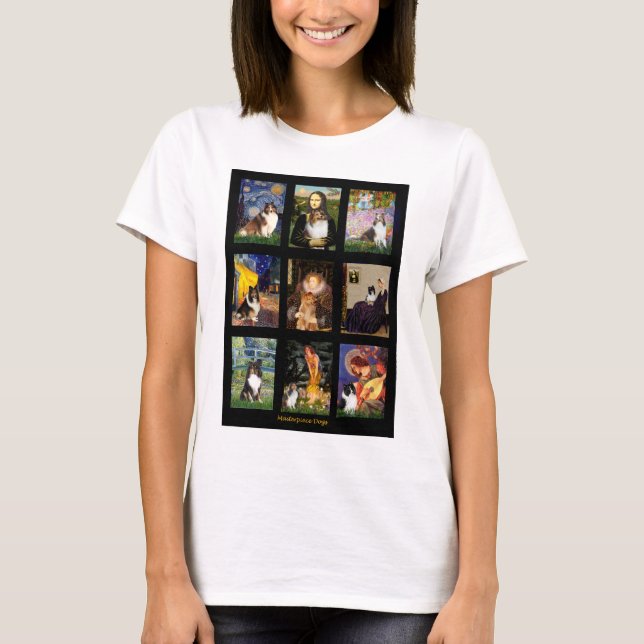 T-shirts Obra-Prima Composta de Shetland Sheepdog (Frente)