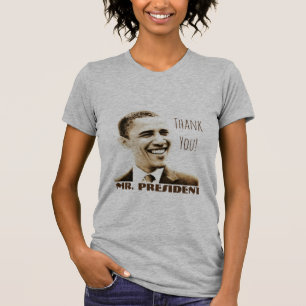 T-shirts "Obrigado! Sr. presidente" com POTUS Obama